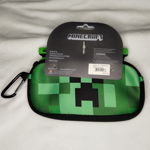 NWT Boys Minecraft Creeper 100% UV Protection Glasses & Case Set - Picture 4 of 9
